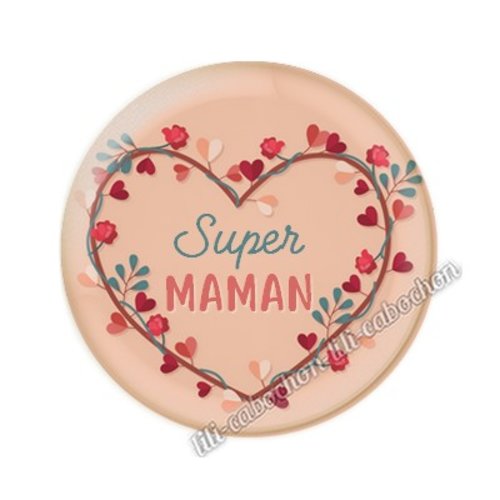 Cabochon résine a coller 25 mm maman ai63