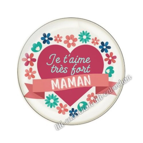 Cabochon résine a coller 25 mm maman ai65