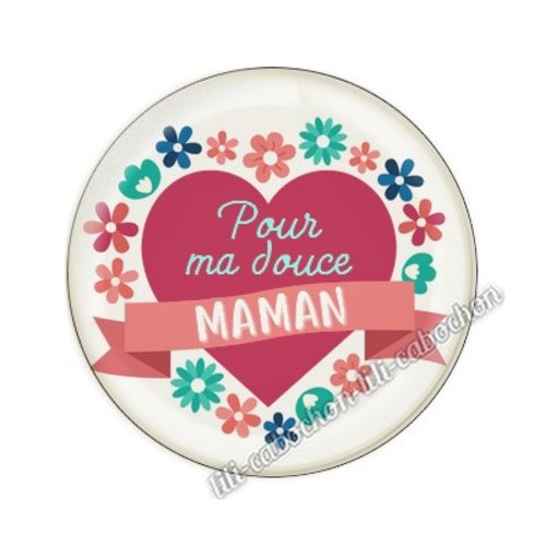 Cabochon résine a coller 25 mm maman ai66