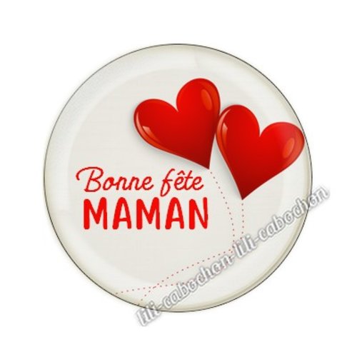 Cabochon résine a coller 25 mm maman ai70