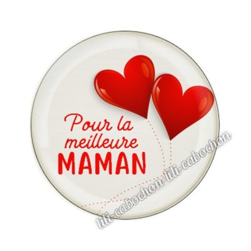 Cabochon résine a coller 25 mm maman ai71