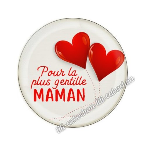 Cabochon résine a coller 25 mm maman ai72