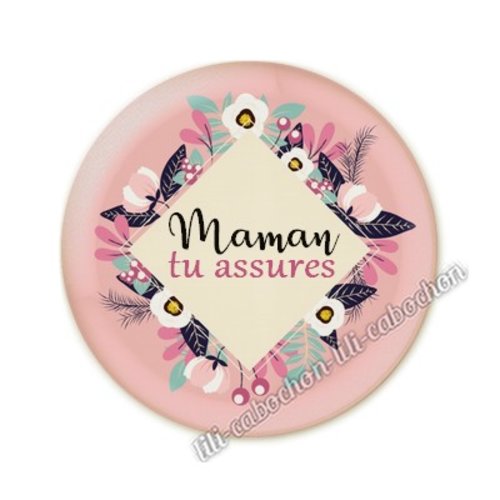 Cabochon résine a coller 25 mm maman am2