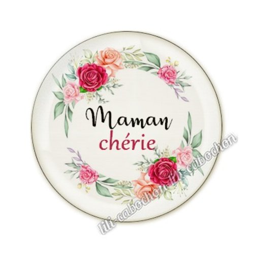 Cabochon résine a coller 25 mm maman am5