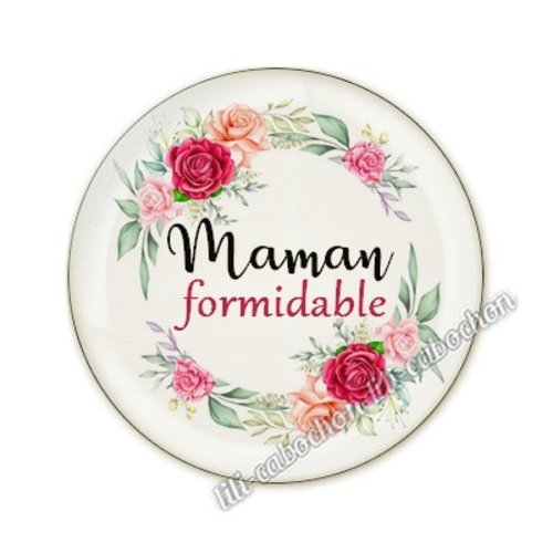 Cabochon résine a coller 25 mm maman am7