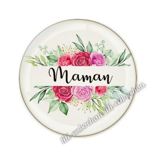 Cabochon résine a coller 25 mm maman am8