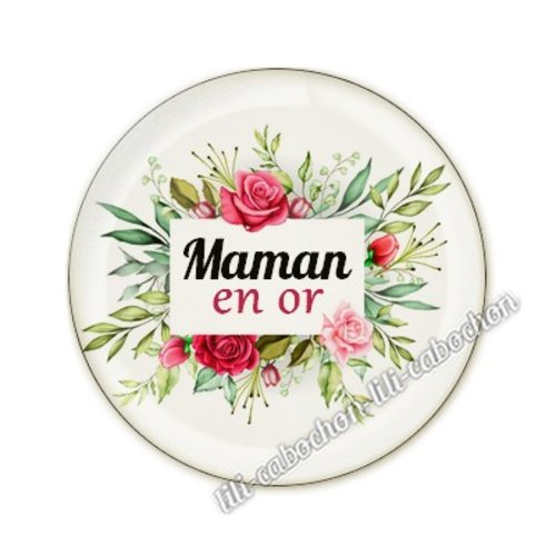 Cabochon résine a coller 25 mm maman am9