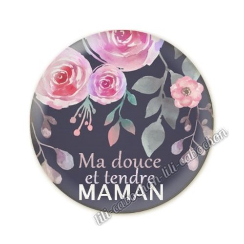 Cabochon résine a coller 25 mm maman am12