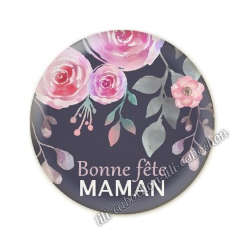 Cabochon résine a coller 25 mm maman am13