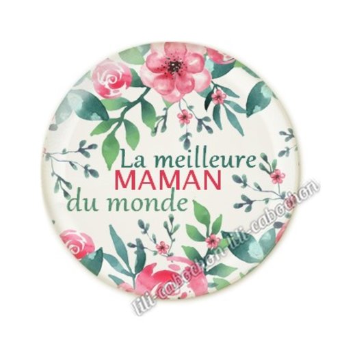 Cabochon résine a coller 25 mm maman am15