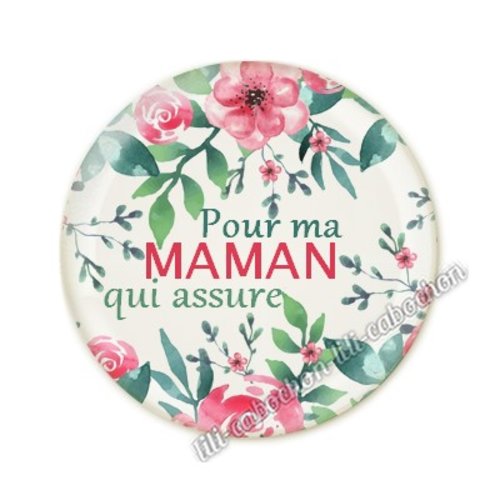 Cabochon résine a coller 25 mm maman am17