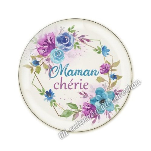 Cabochon résine a coller 25 mm maman am24