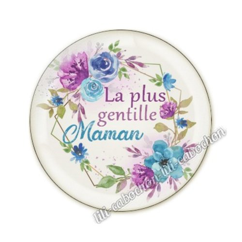 Cabochon résine a coller 25 mm maman am26