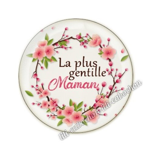 Cabochon résine a coller 25 mm maman am27