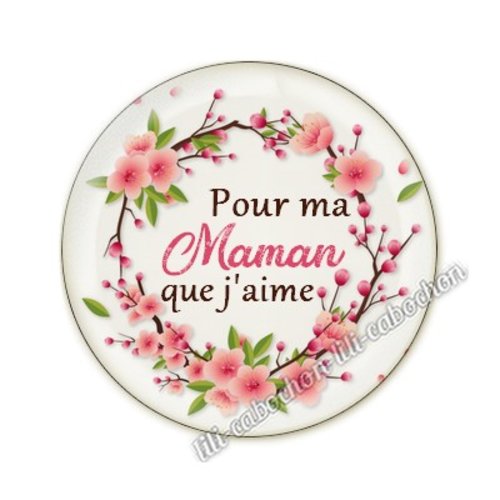 Cabochon résine a coller 25 mm maman am28