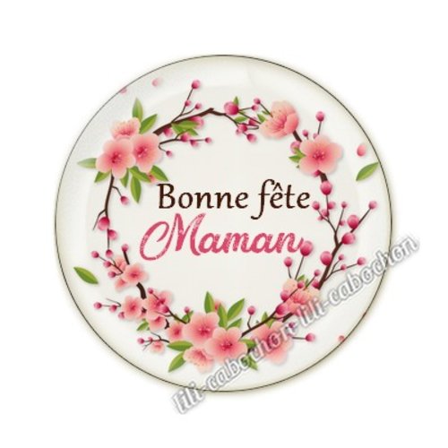 Cabochon résine a coller 25 mm maman am29