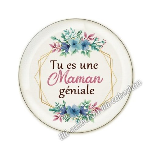 Cabochon résine a coller 25 mm maman am31