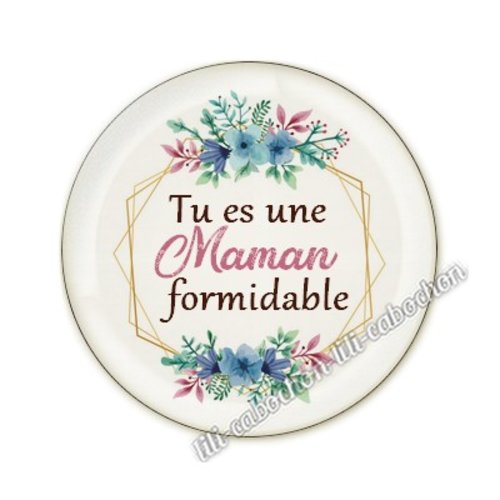 Cabochon résine a coller 25 mm maman am32