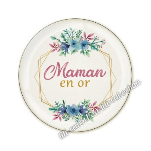 Cabochon résine a coller 25 mm maman am33