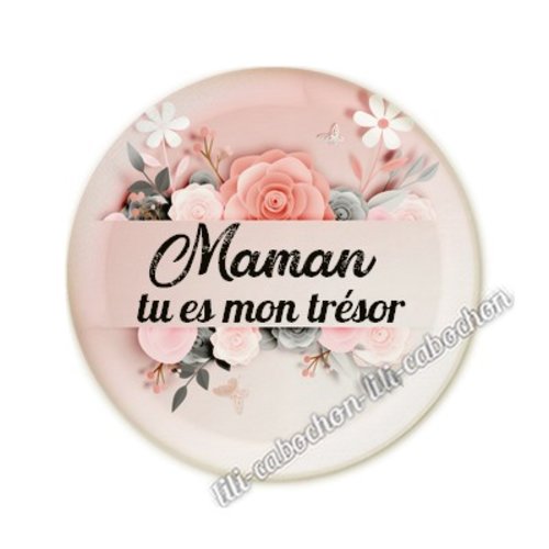 Cabochon résine a coller 25 mm maman am41