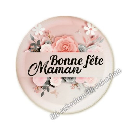 Cabochon résine a coller 25 mm maman am42