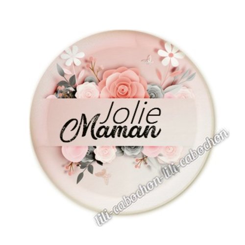 Cabochon résine a coller 25 mm maman am43