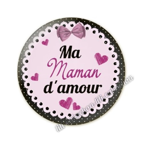 Cabochon résine a coller 25 mm maman am44