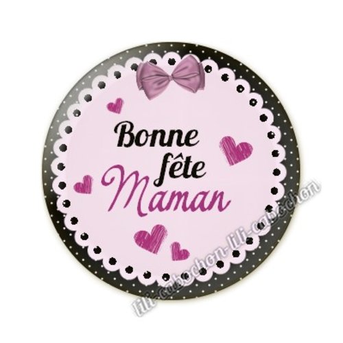 Cabochon résine a coller 25 mm maman am46
