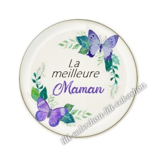 Cabochon résine a coller 25 mm maman am52