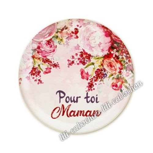 Cabochon résine a coller 25 mm maman am54