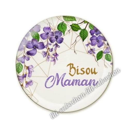 Cabochon résine a coller 25 mm maman am56