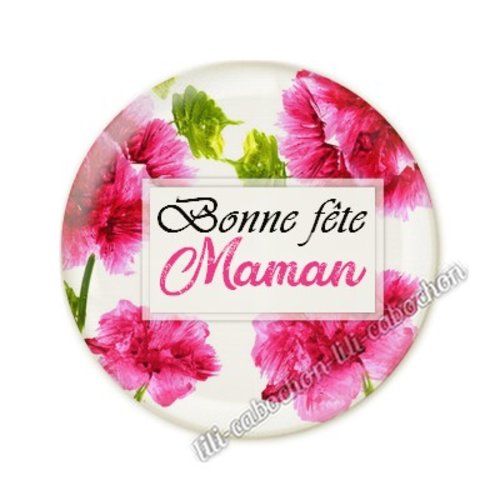 Cabochon résine a coller 25 mm maman am59