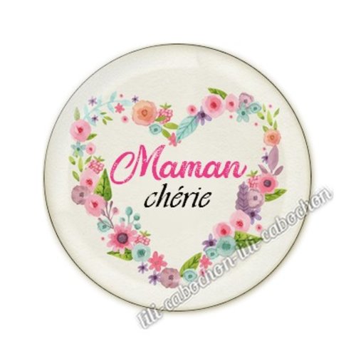 Cabochon résine a coller 25 mm maman am60