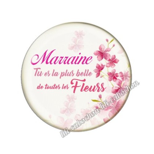 Cabochon résine a coller 25 mm marraine a31