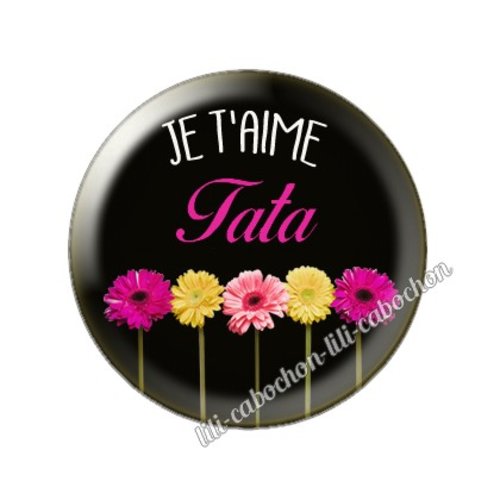 Cabochon résine a coller 25 mm tata a33