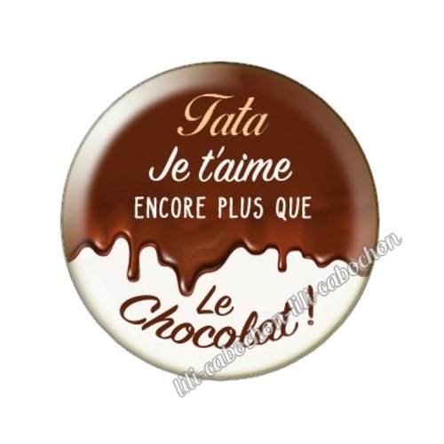 Cabochon résine a coller 25 mm tata a34