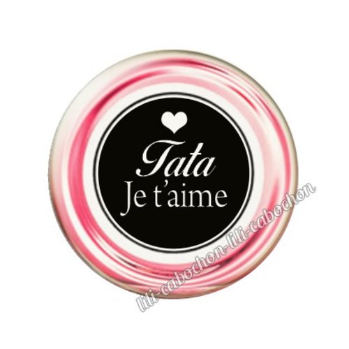 Cabochon résine a coller 25 mm tata a37