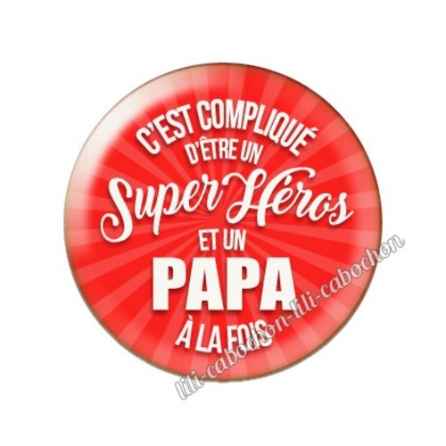 Cabochon résine a coller 25 mm papa a53