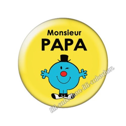 Cabochon résine a coller 25 mm papa a60