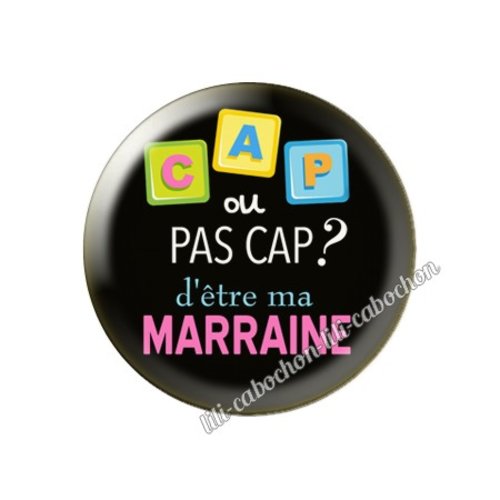 Cabochon résine a coller 25 mm marraine am34