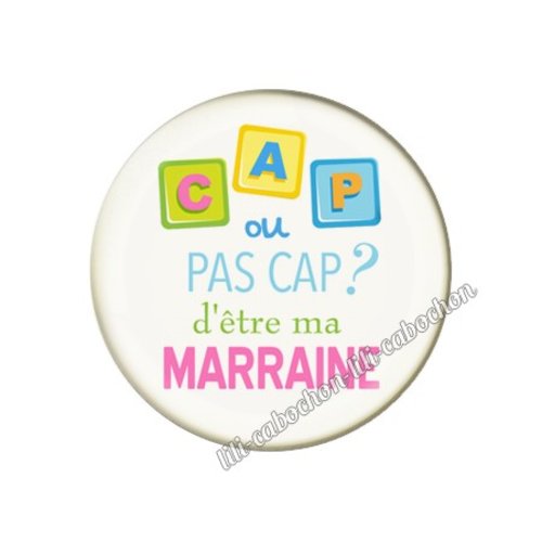 Cabochon résine a coller 25 mm marraine am43