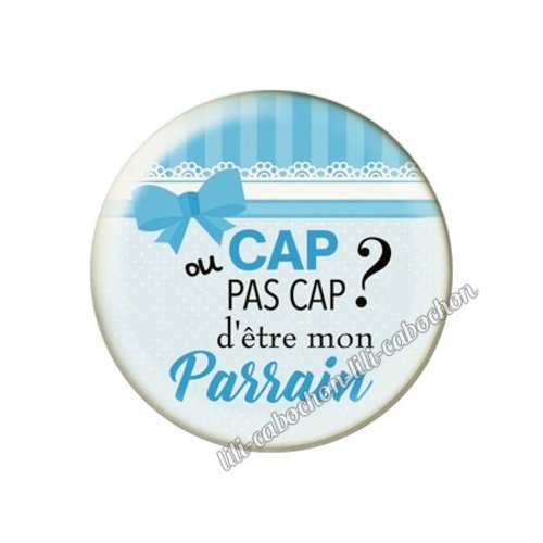 Cabochon résine a coller 25 mm parrain am48