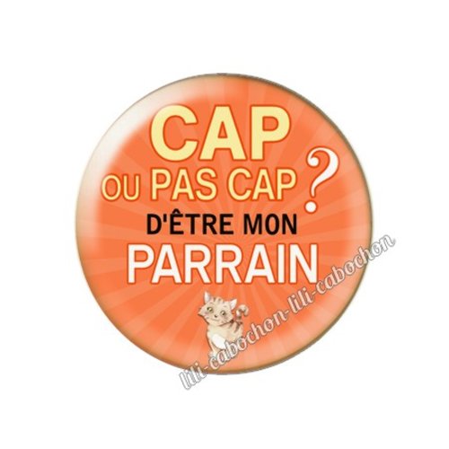 Cabochon résine a coller 25 mm parrain am54