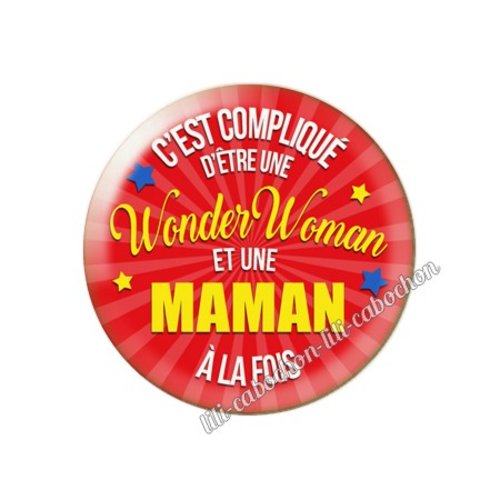 Cabochon résine a coller 25 mm maman am96