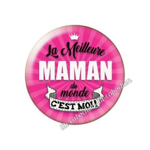 Cabochon résine a coller 25 mm maman am100