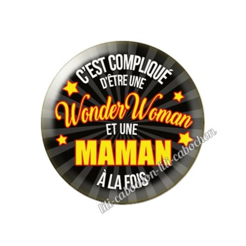 Cabochon résine a coller 25 mm maman am104