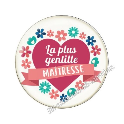 Cabochon résine a coller 25 mm maîtresse mtr7