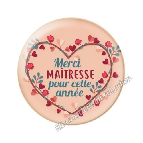 Cabochon résine a coller 25 mm maîtresse mtr10