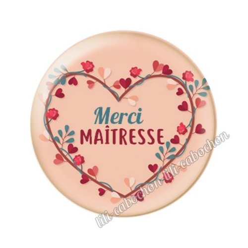 Cabochon résine a coller 25 mm maîtresse mtr11