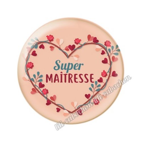 Cabochon résine a coller 25 mm maîtresse mtr12